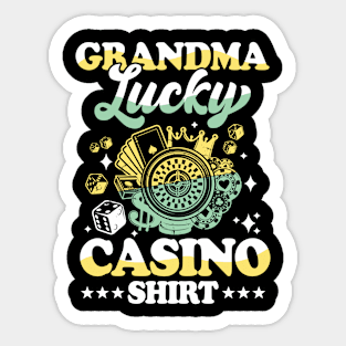 Grandma Lucky Casino Shirt Sticker